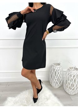 Czarna Sukienka z Falbankami ze sklepu ModnaKiecka.pl w kategorii Sukienki - zdjęcie 188151713