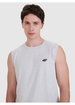 Męski tank top 4F 4FWMM00TSLEM125 - szary ze sklepu Sportstylestory.com w kategorii T-shirty męskie - zdjęcie 188152012