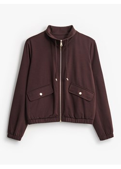 Mohito - Czekoladowa bluza z zamkiem - ciemnobrązowy ze sklepu Mohito w kategorii Bluzy damskie - zdjęcie 188152780