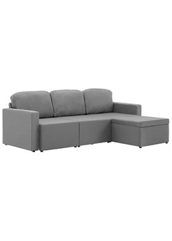 Rozkładana sofa modułowa szara tkanina - Odi 4Q ze sklepu Edinos.pl w kategorii Sofy i kanapy - zdjęcie 188152910