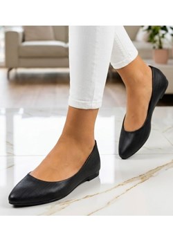 Czarne balerinki z migdałowymi noskami /C5-2 2756 S197/ ze sklepu Pantofelek24.pl w kategorii Balerinki - zdjęcie 188152983