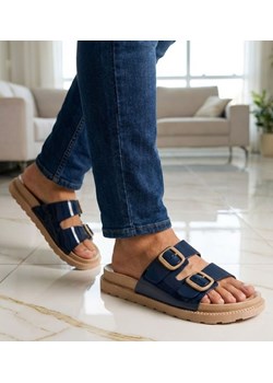 Granatowe klapki męskie /H2 16271 T039/ ze sklepu Pantofelek24.pl w kategorii Klapki męskie - zdjęcie 188152990