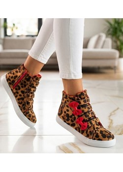 Dziewczęce trampki w panterkę /G7-2 3875 S2/ ze sklepu Pantofelek24.pl w kategorii Trampki dziecięce - zdjęcie 188153000