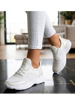 Wsuwane damskie buty sportowe Ecru /A8-1 16029 T284/ ze sklepu Pantofelek24.pl w kategorii Buty sportowe damskie - zdjęcie 188153010