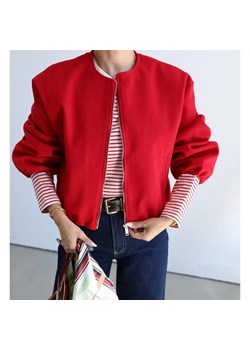 Klasyczna damska kurtka bomberka - Czerwony XS ze sklepu Intimica.pl w kategorii Kurtki damskie - zdjęcie 188153291