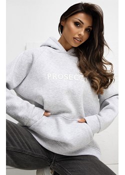 Szara bluza damska z kontrastowym napisem RV-BL-A1034.26, Kolor jasnoszary, Rozmiar uniwersalny, Rue Paris ze sklepu Primodo w kategorii Bluzy damskie - zdjęcie 188153351