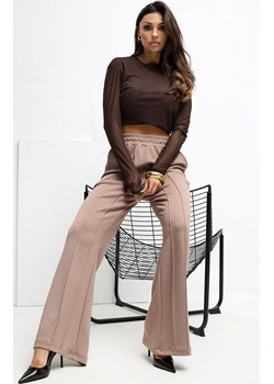 Spodnie dresowe damskie beżowe RV-DR-A1062.48, Kolor ciemny beżowy, Rozmiar S/M, Rue Paris ze sklepu Primodo w kategorii Spodnie damskie - zdjęcie 188153381