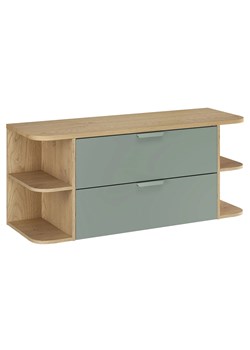 Zielona szafka pod umywalkę z półkami i szufladami - Verdessa 10X ze sklepu Edinos.pl w kategorii Szafki i regały łazienkowe - zdjęcie 188153513