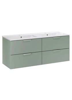 Zielona wisząca szafka łazienkowa z umywalką - Verdessa 12X 120 cm cm ze sklepu Edinos.pl w kategorii Szafki i regały łazienkowe - zdjęcie 188153523