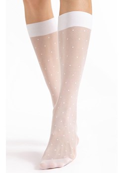 Podkolanówkami w kropki z efektem masażu białe DOTS MASSAGE 20 DEN, Kolor biały, Rozmiar uniwersalny, Fiore ze sklepu Intymna w kategorii Podkolanówki - zdjęcie 188153564