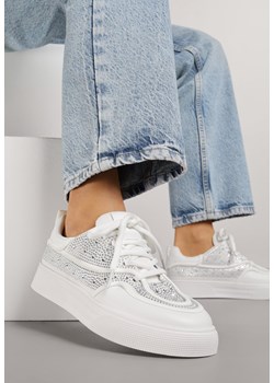 Białe Sneakersy na Platformie Ozdobione Cyrkoniami Kyllyss ze sklepu renee.pl w kategorii Buty sportowe damskie - zdjęcie 188153934