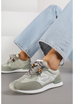 Zielone Sneakersy Ozdobione Geometrycznym Motywem Phiaronei ze sklepu renee.pl w kategorii Buty sportowe damskie - zdjęcie 188153961