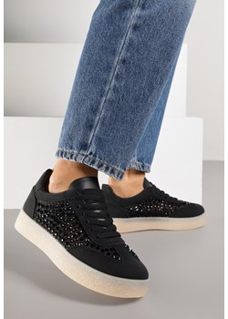 Czarne Sneakersy na Platformie z Cyrkoniami Moonblaze ze sklepu renee.pl w kategorii Buty sportowe damskie - zdjęcie 188154150