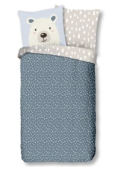 Good Morning Komplet pościeli "Bear" w kolorze niebiesko-szarym ze sklepu Limango Polska w kategorii Pościel dziecięca - zdjęcie 188155513
