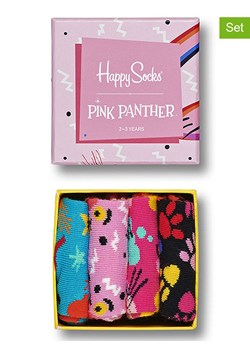 Happy Socks 4-częściowy zestaw prezentowy "Pink Panther" ze wzorem ze sklepu Limango Polska w kategorii Skarpetki dziecięce - zdjęcie 188156430