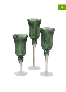 Boltze Świeczniki (3 szt.) "Manou" w kolorze zielonym ze sklepu Limango Polska w kategorii Świeczniki - zdjęcie 188156481