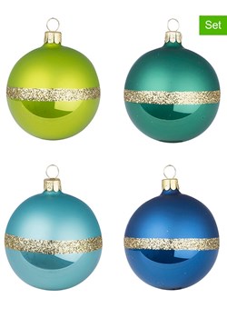 Overbeck and Friends Bombki (12 szt.) w kolorze zielono-niebiesko-złotym - Ø 7 cm ze sklepu Limango Polska w kategorii Dekoracje bożonarodzeniowe - zdjęcie 188156640