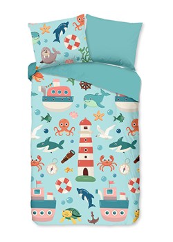 Pure Komplet pościeli "Sailor" w kolorze turkusowym z mikrofibry ze sklepu Limango Polska w kategorii Pościel dziecięca - zdjęcie 188159524