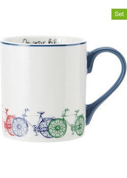 Mikasa Kubki (2 szt.) "Bikes" w kolorze biało-niebieskim ze wzorem - 280 ml ze sklepu Limango Polska w kategorii Naczynia - zdjęcie 188159764
