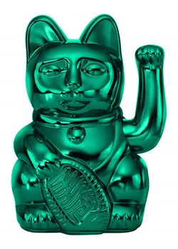 Donkey Figurka dekoracyjna "Lucky Cat Cosmic" w kolorze zielonym - 10,5 x 15 x 8,5 cm ze sklepu Limango Polska w kategorii Dekoracje - zdjęcie 188160592