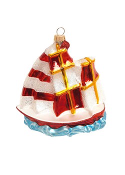 Krebs Glas Lauscha Ozdoba choinkowa w kolorze czerwono-białym - wys. 12 cm ze sklepu Limango Polska w kategorii Dekoracje bożonarodzeniowe - zdjęcie 188162261