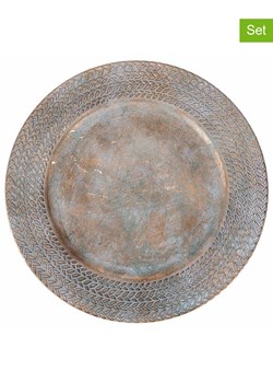 Villa d´Este Podtalerze (6 szt.) "Herringbone" w kolorze złotym - Ø 33 cm ze sklepu Limango Polska w kategorii Naczynia - zdjęcie 188163092