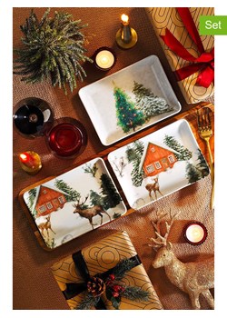 Hermia Talerzyki deserowe (3 szt.) w kolorze biało-zielonym - 13 x 18 cm ze sklepu Limango Polska w kategorii Naczynia - zdjęcie 188164210