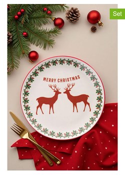 Hermia Talerzyki deserowe (6 szt.) w kolorze kremowo-czerwonym - Ø 19,3 cm ze sklepu Limango Polska w kategorii Naczynia - zdjęcie 188164241