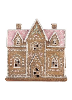 Clayre &amp; Eef Dekoracyjny domek LED w kolorze jasnobrązowym - 21 x 20 x 8 cm ze sklepu Limango Polska w kategorii Dekoracje - zdjęcie 188164392