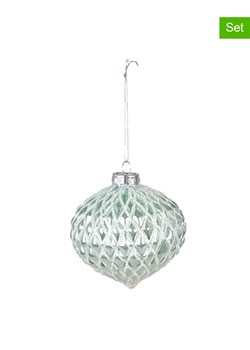 Clayre &amp; Eef Bombki (2 szt.) w kolorze turkusowym - Ø 10 cm ze sklepu Limango Polska w kategorii Dekoracje bożonarodzeniowe - zdjęcie 188164454