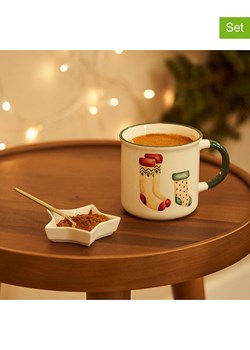 BELLA MAISON 2-częściowy zestaw "Sardinya" w kolorze biało-zielono-czerwonym ze sklepu Limango Polska w kategorii Dzbanki i zaparzacze - zdjęcie 188164952