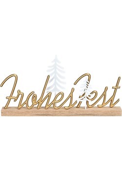 POSIWIO Dekoracja "Frohes Fest" w kolorze złoto-jasnobrązowym - 28,5 x 14 cm ze sklepu Limango Polska w kategorii Dekoracje - zdjęcie 188165210