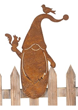 POSIWIO Figurka "Gnome" w kolorze jasnobrązowym na płot - 22,5 x 33,5 cm ze sklepu Limango Polska w kategorii Dekoracje i akcesoria ogrodowe - zdjęcie 188165211