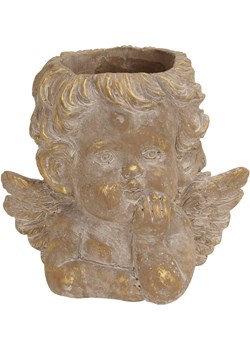 POSIWIO Doniczka "Angel Head" w kolorze złotym - 19 x 18 x 14,5 cm ze sklepu Limango Polska w kategorii Doniczki i osłonki - zdjęcie 188165221