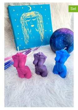 Lucky Bees Świece zapachowe (3 szt.) w kolorze różowym, niebieskim i fioletowym - 3x 50g ze sklepu Limango Polska w kategorii Świece i dyfuzory - zdjęcie 188165573