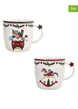 Tognana Kubki jumbo (2 szt.) "Let it Snow" w kolorze białym ze wzorem - 360 ml ze sklepu Limango Polska w kategorii Dzbanki i zaparzacze - zdjęcie 188165990