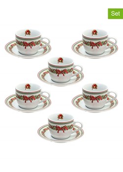 Tognana Filiżanki (6 szt.) "Madison" w kolorze biało-zielono-czerwonym - 80 ml ze sklepu Limango Polska w kategorii Dzbanki i zaparzacze - zdjęcie 188166040