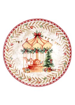 Tognana Podtalerz "Christmas Carousel" w kolorze białym ze wzorem - Ø 30 cm ze sklepu Limango Polska w kategorii Naczynia - zdjęcie 188166053