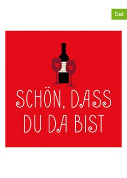 ppd Serwetki (40 szt.) "Schön, dass..." w kolorze czerownym ze sklepu Limango Polska w kategorii Akcesoria kuchenne - zdjęcie 188166573