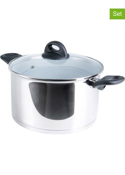 Genius 2-częściowy zestaw "Cerafit Steel" w kolorze srebrnym - Ø 24 cm ze sklepu Limango Polska w kategorii Garnki - zdjęcie 188166891