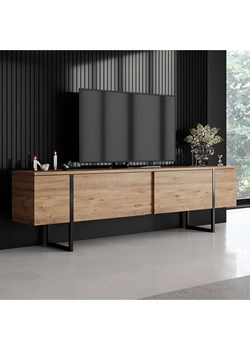 Scandinavia Concept Komoda RTV "Luxe" w kolorze jasnobrązowo-czarnym - 180 x 50 x 30 cm ze sklepu Limango Polska w kategorii Meble - zdjęcie 188168004