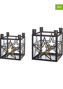GILDE Świeczniki adwentowe (2 szt.) w kolorze czarnym - 22 x 22 x 25 cm ze sklepu Limango Polska w kategorii Świeczniki - zdjęcie 188168162