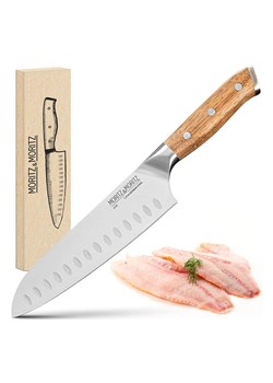 Moritz &amp; Moritz Nóż Santoku w kolorze jasnobrązowym - dł. 31 cm ze sklepu Limango Polska w kategorii Noże kuchenne - zdjęcie 188168551