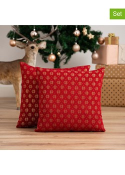 GAMUSI Poszewki (2 szt.) "Merry Christmas" w kolorze złoto-czerwonym na poduszkę ze sklepu Limango Polska w kategorii Poduszki dekoracyjne - zdjęcie 188168833