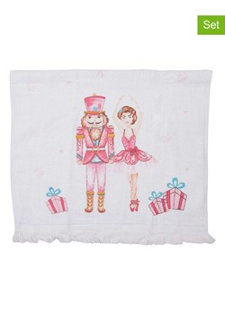 Clayre &amp; Eef Ręczniki (2 szt.) w kolorze biało-różowym dla gości - 66 x 40 cm ze sklepu Limango Polska w kategorii Ręczniki - zdjęcie 188169423