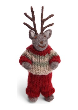 Gry &amp; Sif Figurka dekoracyjna "Mouse" w kolorze szaro-czerwonym - 4 x 14 x 3 cm ze sklepu Limango Polska w kategorii Dekoracje - zdjęcie 188169491