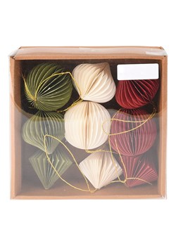 WellHome Zawieszki (9 szt.) w kolorze zielono-czerwono-kremowym na choinkę - dł. 18 cm ze sklepu Limango Polska w kategorii Dekoracje bożonarodzeniowe - zdjęcie 188170181