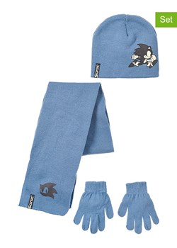 Sonic 3-częściowy zestaw "Sonic" w kolorze niebieskim ze sklepu Limango Polska w kategorii Czapki dziecięce - zdjęcie 188172262