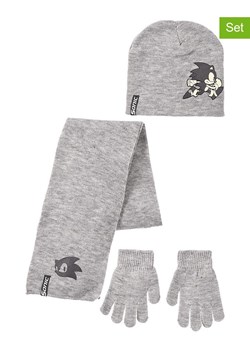 Sonic 3-częściowy zestaw "Sonic" w kolorze szarym ze sklepu Limango Polska w kategorii Czapki dziecięce - zdjęcie 188172264