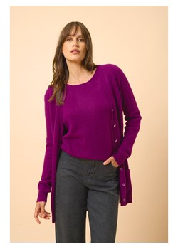 Just Cashmere Kaszmirowy kardigan "Chelsea" w kolorze fioletowym ze sklepu Limango Polska w kategorii Swetry damskie - zdjęcie 188172351